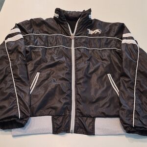 Men's Lonsdale Sz Med Black Jacket with Crested White Accents